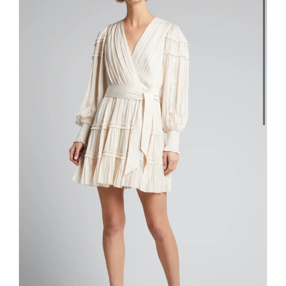ULLA JOHNSON Amal ruffled mini wrap dress Sz 2